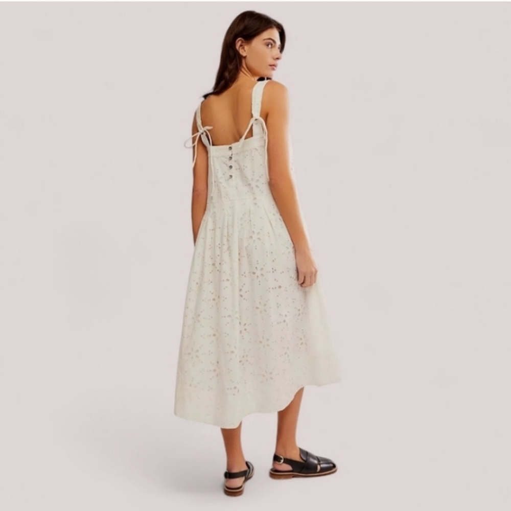 Free People Womens Primavera Eyelet Midi Sundress Womens Medium New - Picture 2 of 14